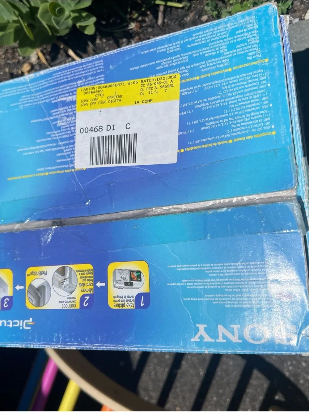 Sony Photo Printing Pack Box in Blue and White